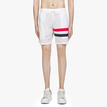 2023 Белые шорты в 4 полосы, мужские летние пляжные повседневные шорты в корейском стиле, Высококачественные мужские шорты для бега в спортзале
