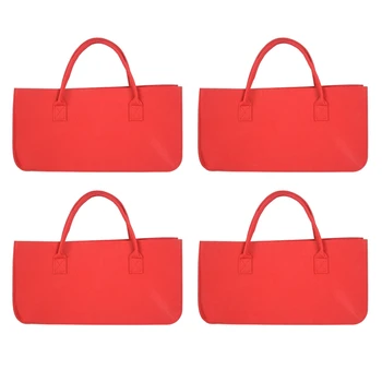 4-кратный войлочный кошелек, войлочная сумка для хранения, повседневная хозяйственная сумка большой емкости-красный