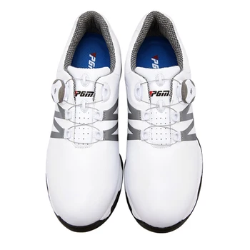 Обувь для гольфа PGM, мужская водонепроницаемая спортивная обувь, шипы, Противоскользящие ручки для спортивных кроссовок, Обувь для гольфа в полоску с пряжкой, XZ101