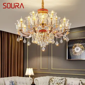 Современная люстра SOURA, Роскошная хрустальная светодиодная свеча, подвесной светильник в скандинавском стиле, светильники для дома, гостиной, столовой, спальни