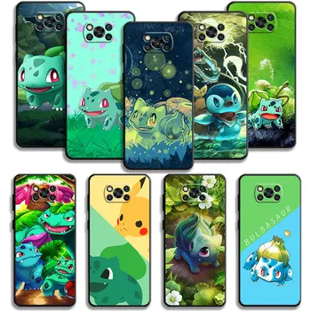 Чехол Pokemon Green Flora Bulbasaur Пикачу Для Xiaomi POCO X3 NFC X4Pro X5 M3 для Mi 12 13 11 10 10T 8 Note10 Lite 11Ultra 11T